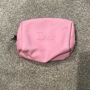 Dior Pink Embossed Leather Makeup Pouch